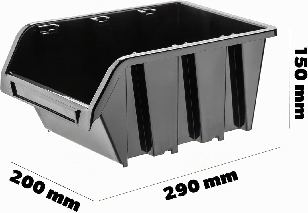 KADAX Werkstatt-Stapelkiste, Stapelbox aus PP Kunststoff, Sichtlagerbox in verschiedenen Grössen, La