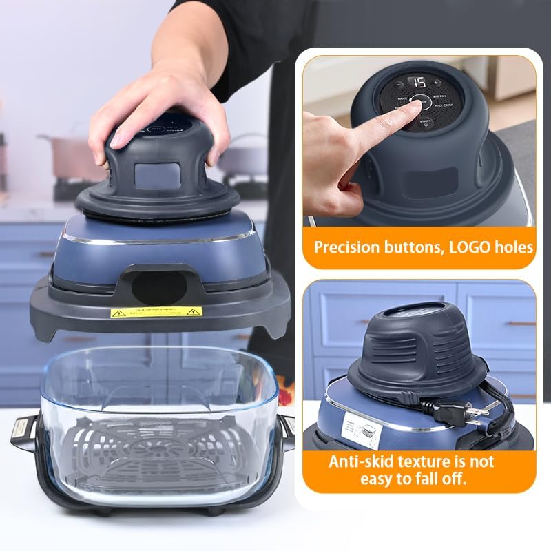 Passend für Ninja Crispi FN101EU Airfryer 3-teilig: Silikon Untersetzer, Spritzschutz & Kabelorganiz