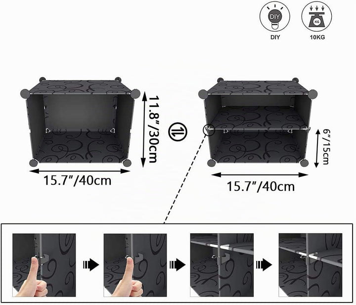 HOMIDEC Schuhregal, 7-stufiger Schuhschrank Kunststoff-Schuhregale Organizer für Schrank Flur Schlaf