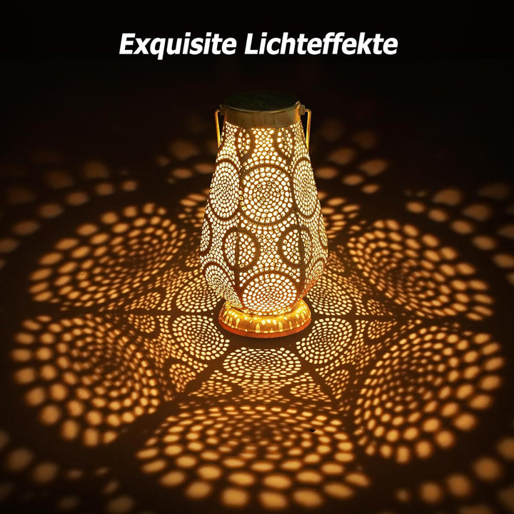 JOYCREATOR Metall Solar Laternen für Draussen, LED Solarlaterne für Aussen IP65 Wasserdicht, Orienta