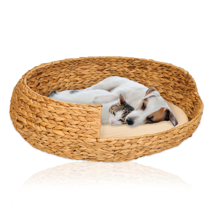 Lycce Hundebett Katzenbett Opal Wasserhyazinthe Natur Gr. 4 (Ø 70 cm) Grösse 4, Größe 4