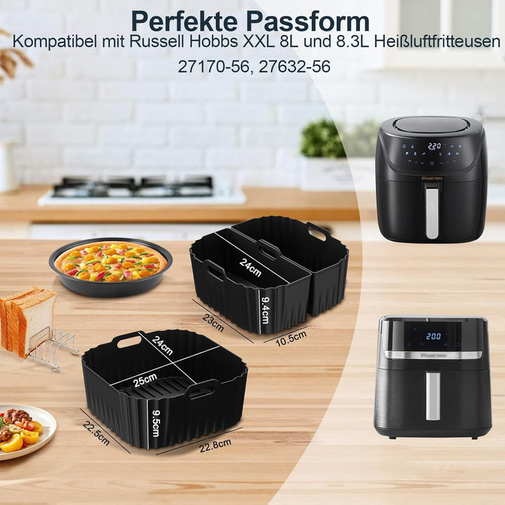 Silikonform Heissluftfritteuse für Russell Hobbs Air Fryer XXL 8L (27170-56), Airfryer Silikonform f