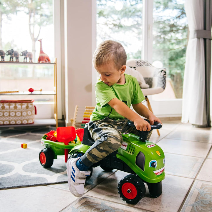 Falk - Traktor Claas mit Anhänger – ab 12 Monaten Schaufel und Rechen inklusive – 2 Personalisierung