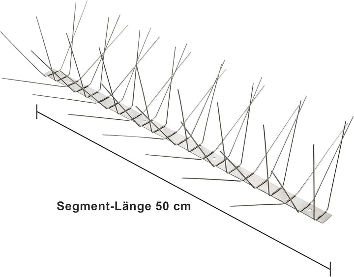 Profi Edelstahl Taubenspikes 6 Reihig - Effektive Taubenabwehr- Vogelabwehr Edelstahlleiste Spikes f