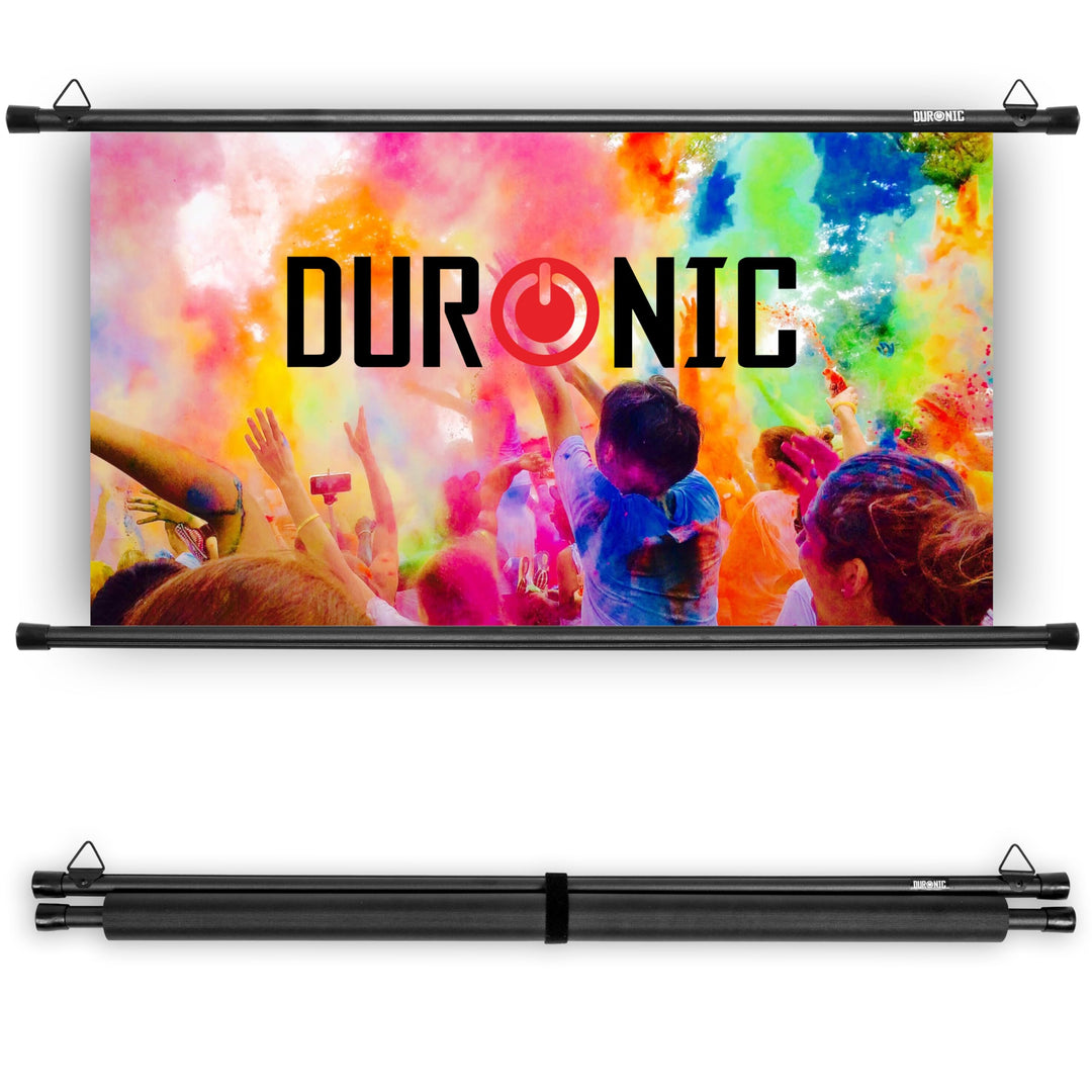 Duronic BPS50 16:9 Projektorleinwand, Beamerleinwand 50 Zoll, Heimkino mit 4K Full HD 3D, Rolloleinw
