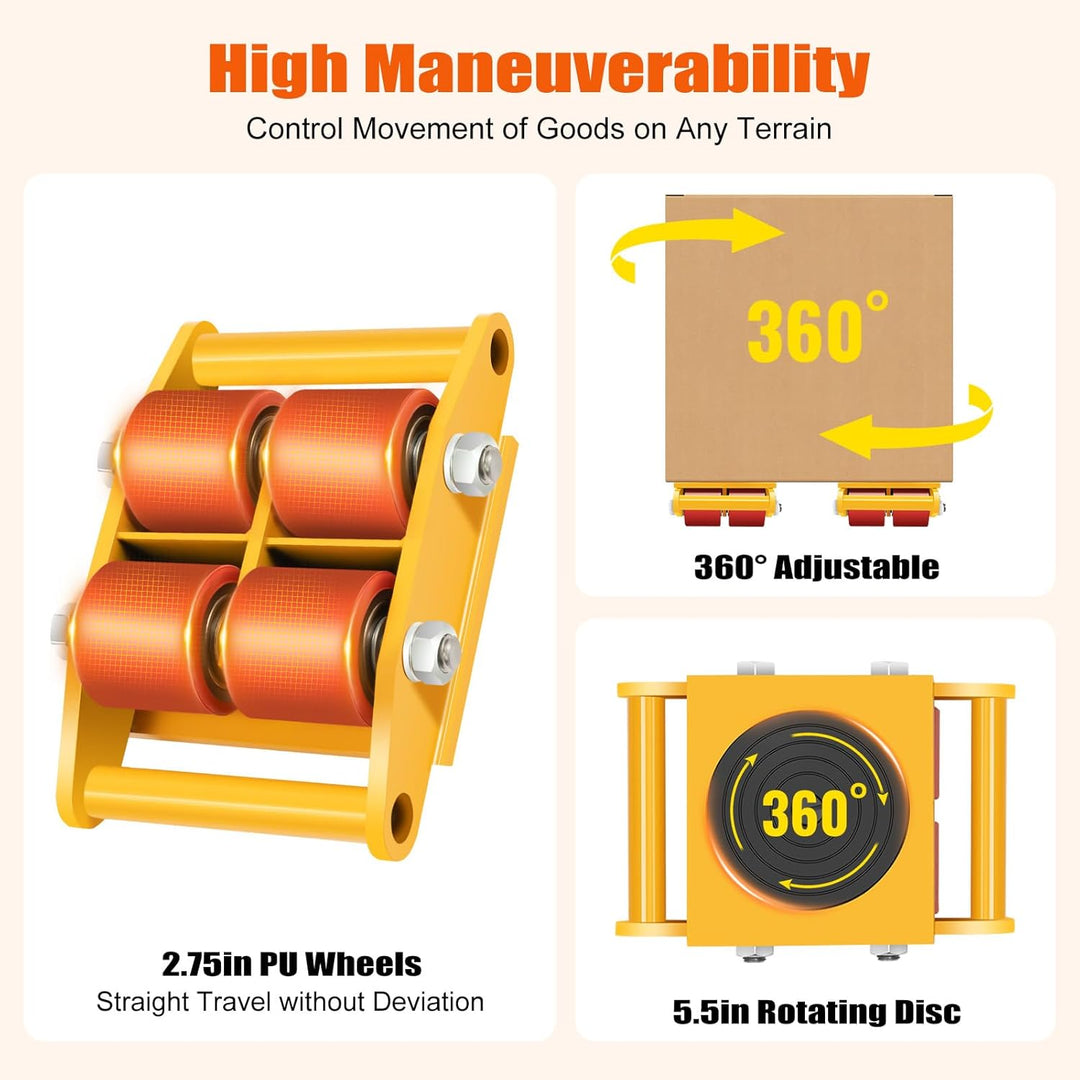 KOLHGNSE 6T Transportfahrwerk Transportrollen, Schwerlast Transportfahrwerk Industriemaschinen-Mover
