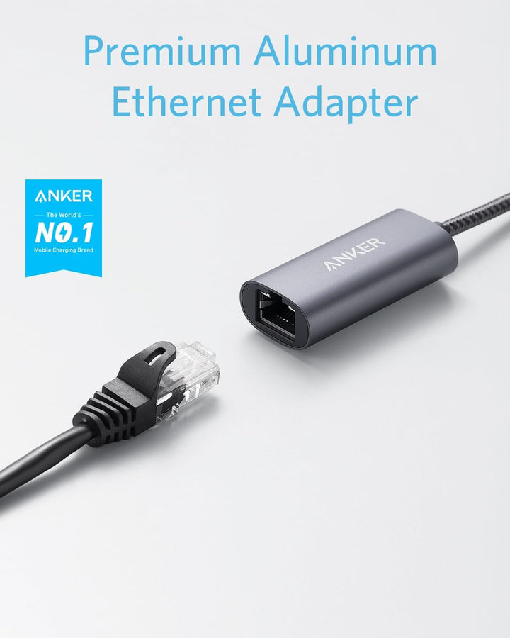 Anker PowerExpand USB-C auf Gigabit Ethernet Adapter, Aluminium, kompaktes Design, USB-C Ethernet Ad
