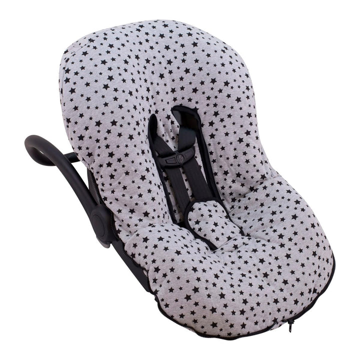 JYOKO KIDS Universal Winterfusssack für Babyschale Babyschale (Baumwolle, Black star), Baumwolle Bla