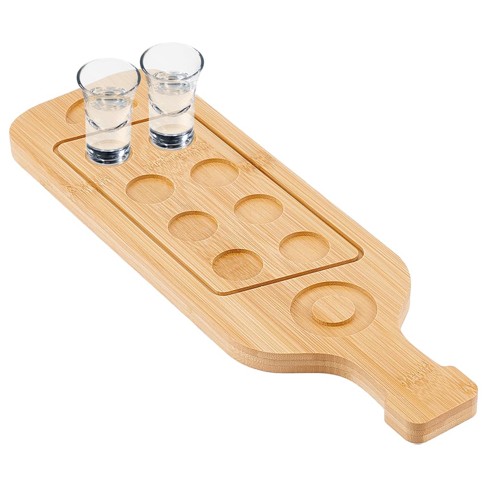 UNICRAFTALE 1 Stück Tequila Shot Board Schnapsglashalter Display Mit 8 Schnapsgläsern Weinglashalter