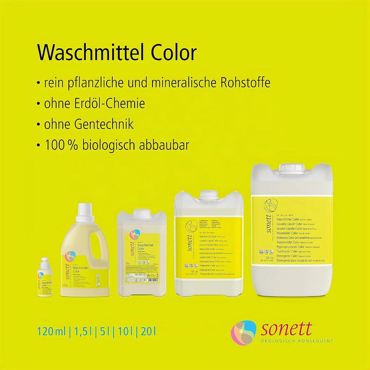 Sonett Waschmittel Color Mint &amp; Lemon, 20 Liter