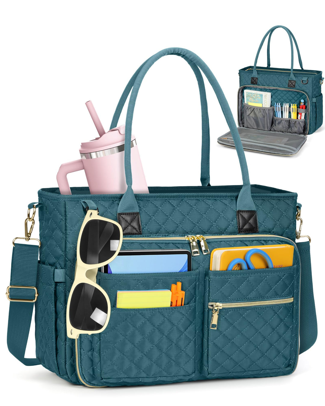 RAINSMORE Lehrertasche 15.6 Zoll Laptoptasche Aktentasche Damen | Arbeitstasche Gross mit Isolierter
