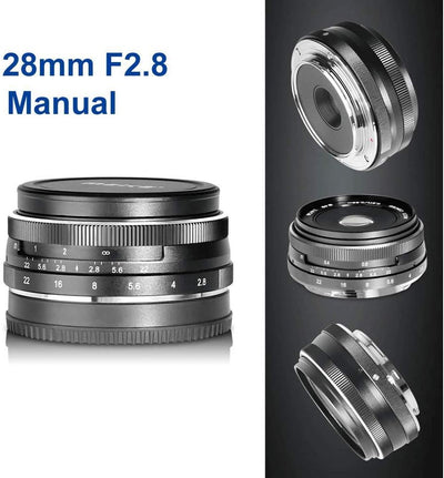 Meike Optics 19610004 Objektiv 28mm f2.8 MFT Schwarz, MFT