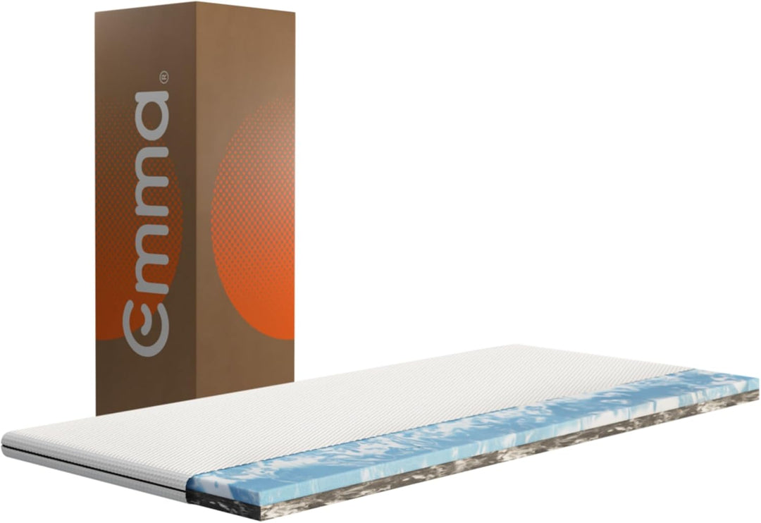 Emma Premium Matratzen Topper, 6cm dick, wendbarer HRX-Schaum für anpassbaren Komfort, Atmungsaktiv