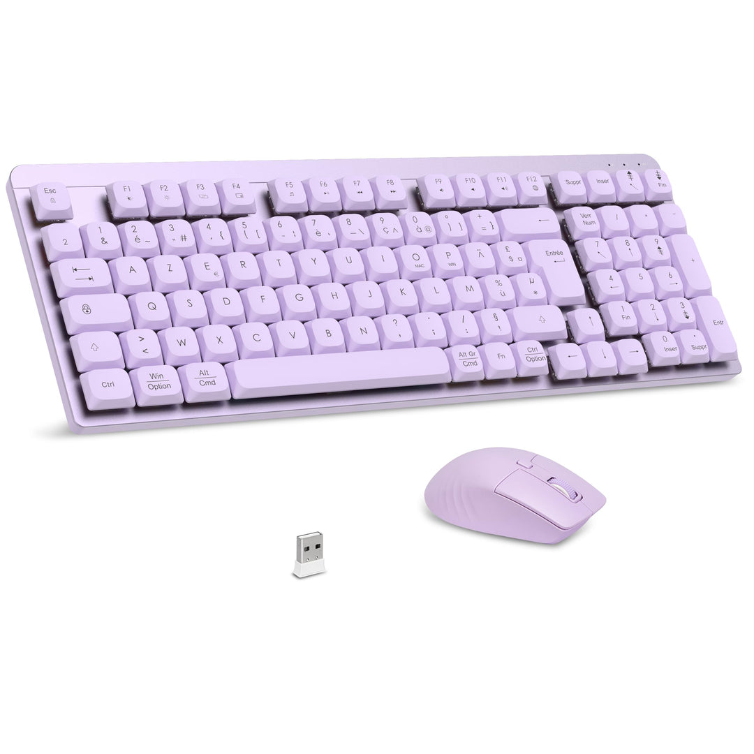 LeadsaiL Mechanische Tastatur, kabellos, FA98 Low Profile, Tastatur und Maus mit rotem Schalter, fra