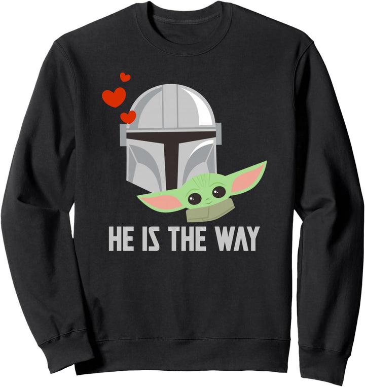 Star Wars The Mandalorian and the Child He is The Way Hearts Sweatshirt