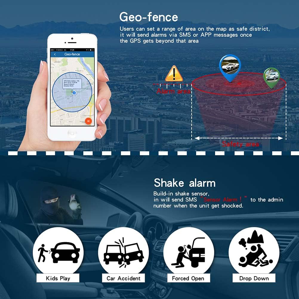 TKMARS 4G GPS Tracker Mini GPS Tracker mit Kostenlosen Apps GPS Tracker Ohne ABO Geeignet für Autos,