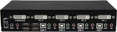 StarTech.com 4 Port Dual Link DVI USB KVM Switch mit Audio - Hochauflösender DVI KVM Desktop Umschal