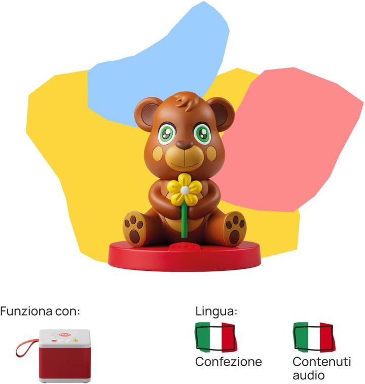 FABA -FFR14301 Teddybär mit Klangfigur, singt und Tanzt mit Nino, Lieder und Kinderreimen, FFR34003
