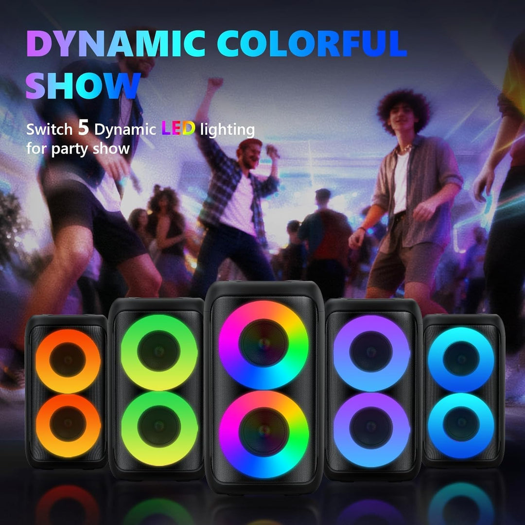 Karaoke Maschine (2025 Neueste Generation) | Karaoke Anlage mit 2 Mikrofone Bluetooth Lautsprecher |