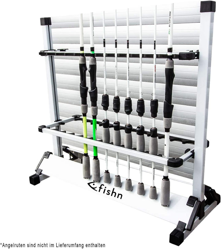 FISHN® Rutenständer für 24 Angelruten aus hochwertigem Aluminium, Rutenhalter, Angelrutenhalter - 72