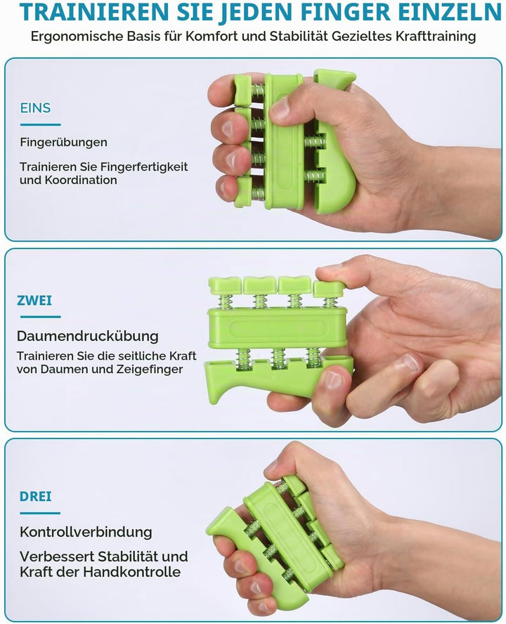 Jissta 10-Pack Handtrainer Fingertrainer,Eiförmige Griffbälle,Fingerwiderstandsbänder, Finger Traini