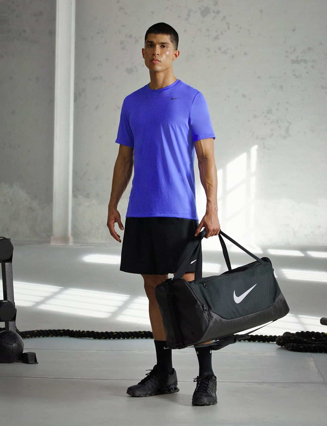 Nike Unisex Brsla S Duff - X Sporttasche Einheitsgrösse Black/Black/White, Einheitsgrösse Black/Blac