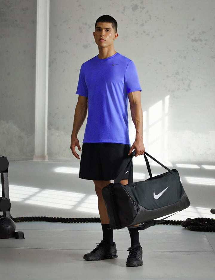 Nike Unisex Brsla S Duff - X Sporttasche Einheitsgrösse Black/Black/White, Einheitsgrösse Black/Blac