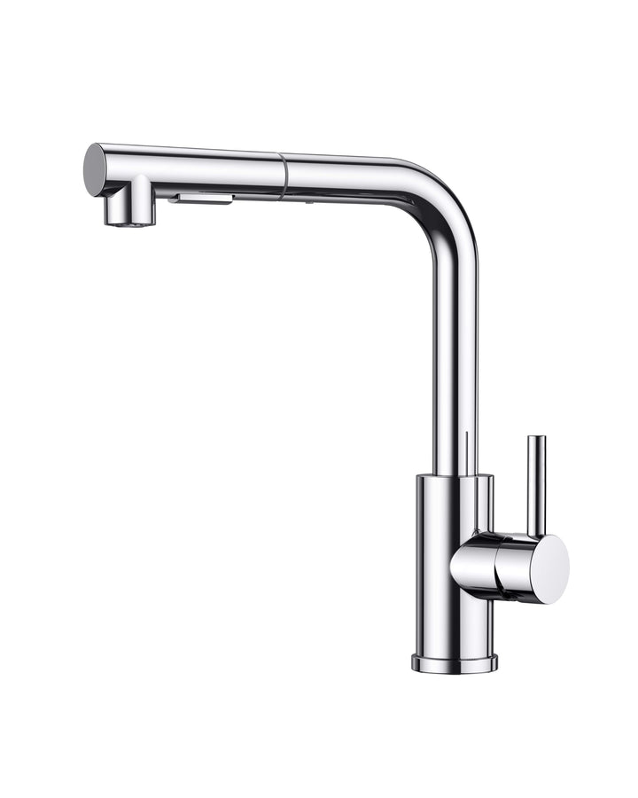FORIOUS Wasserhahn Küche, Küchenarmatur Ausziehbar mit Brause, Spültischarmatur Küche, L-förmiger Ed