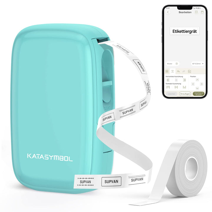 SUPVAN Katasymbol Beschriftungsgerät Selbstklebend - E16 Bluetooth Etikettiergerät, Mini Etikettendr