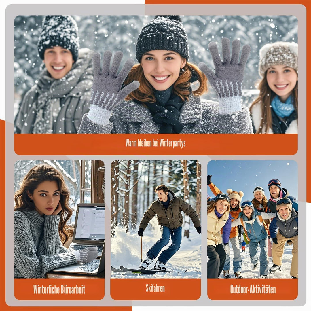 USB Beheizte Handschuhe für Männer Frauen, Winter Hände Warm Handschuh Vollhände Touchscreen Laptop