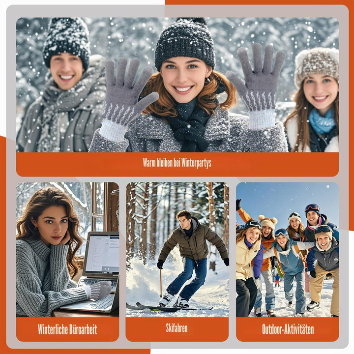 USB Beheizte Handschuhe für Männer Frauen, Winter Hände Warm Handschuh Vollhände Touchscreen Laptop