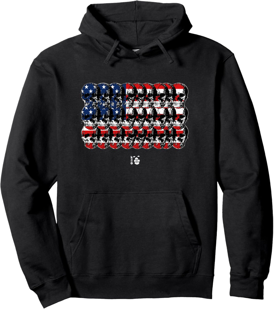 Schädel US-Flagge Pullover Hoodie