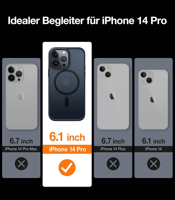 TORRAS für iPhone 14 Pro Hülle für MagSafe (Zertifizierte Schutzfähigkeit und Magnetkraft) Handyhüll