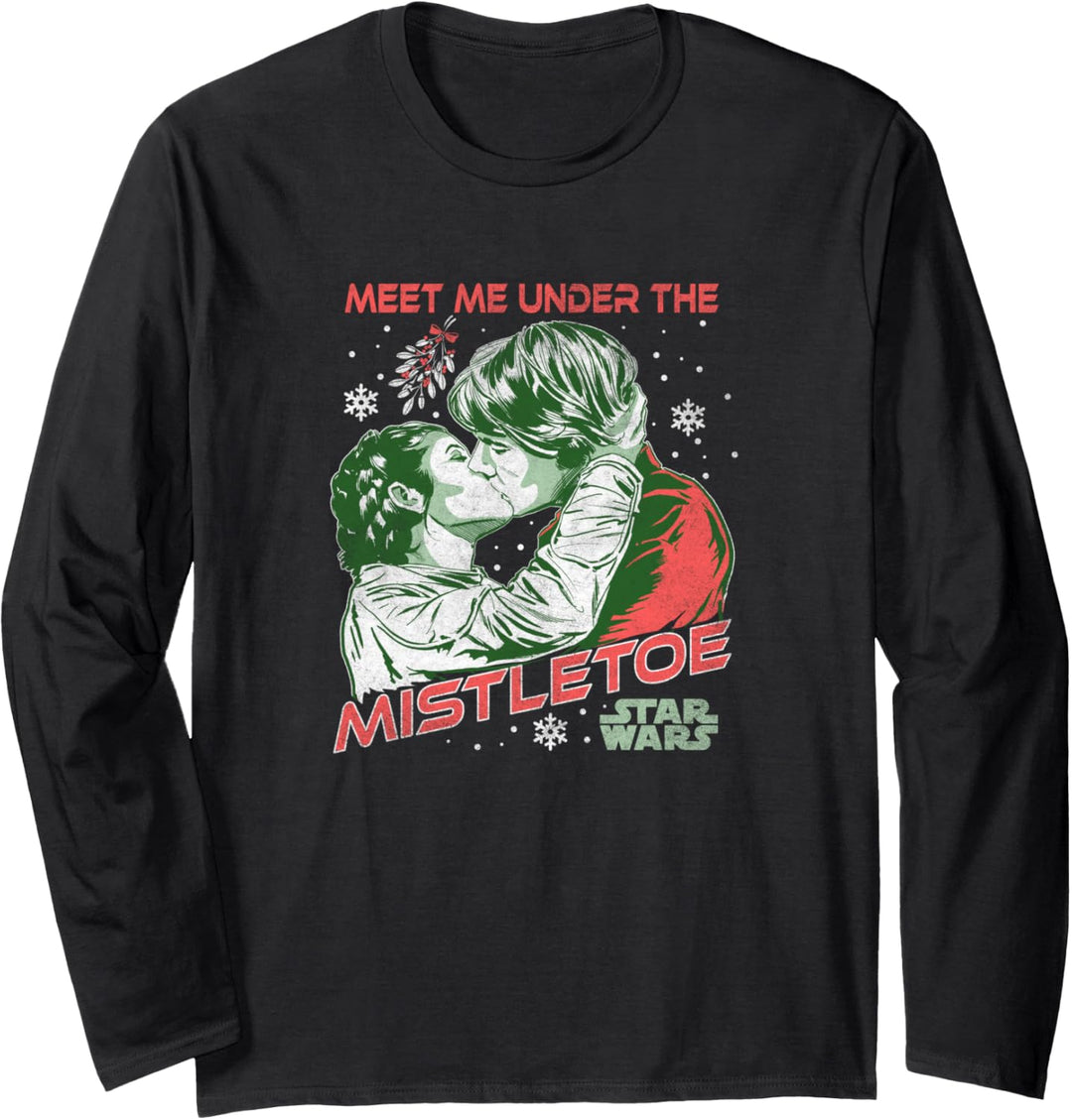 Star Wars Christmas Han Solo & Leia Kiss Under The Mistletoe Langarmshirt