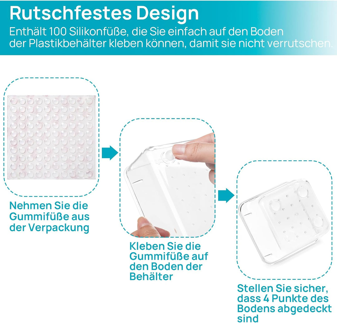 Vtopmart 25 Stücke Schubladen Organizer mit 4 Grössen, Make up Ordnungssystem, Schminktisch Organize