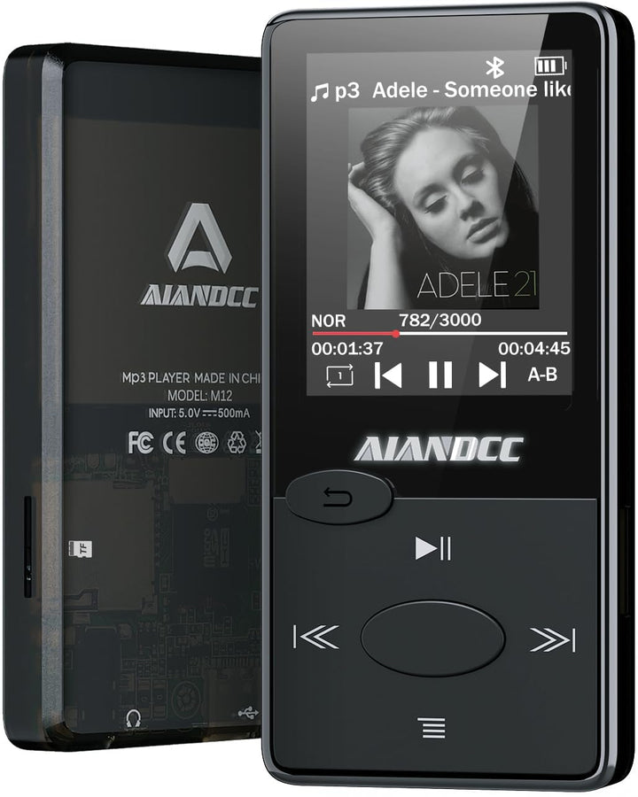 Mp3 Player Bluetooth 5.3 HiFi-Sound, Mp3 Player FM-Radio, Mini Mp3-Player 32G für Kinder und Erwachs