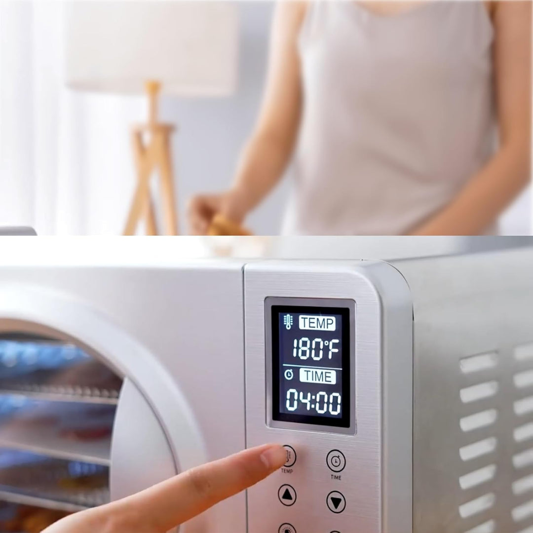 Dörrautomat Edelstahl, Dörrgerät & Food Dehydrator, 6 Dörrtabletts, 500W, LED-Display, 30–90°C, 24h