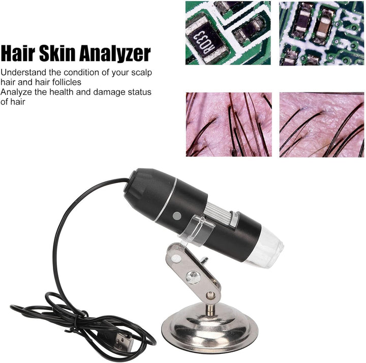 Haut Scalp Detector, 1000X Vergrösserung Multifunktions-Haar-Mikroskop 8 LED-Licht-Chips klare Bilde