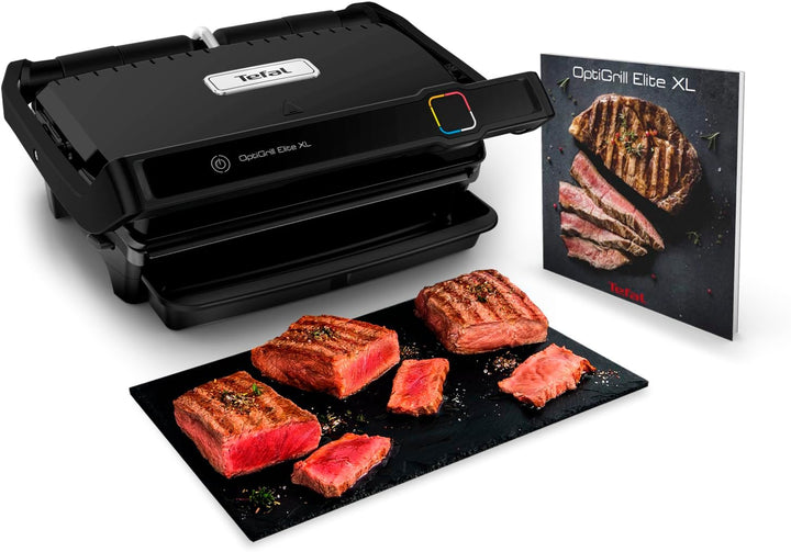 Tefal OptiGrill Elite XL Kontaktgrill, 16 Programme, Digitales Display mit Garstufenanzeige, Abnehmb