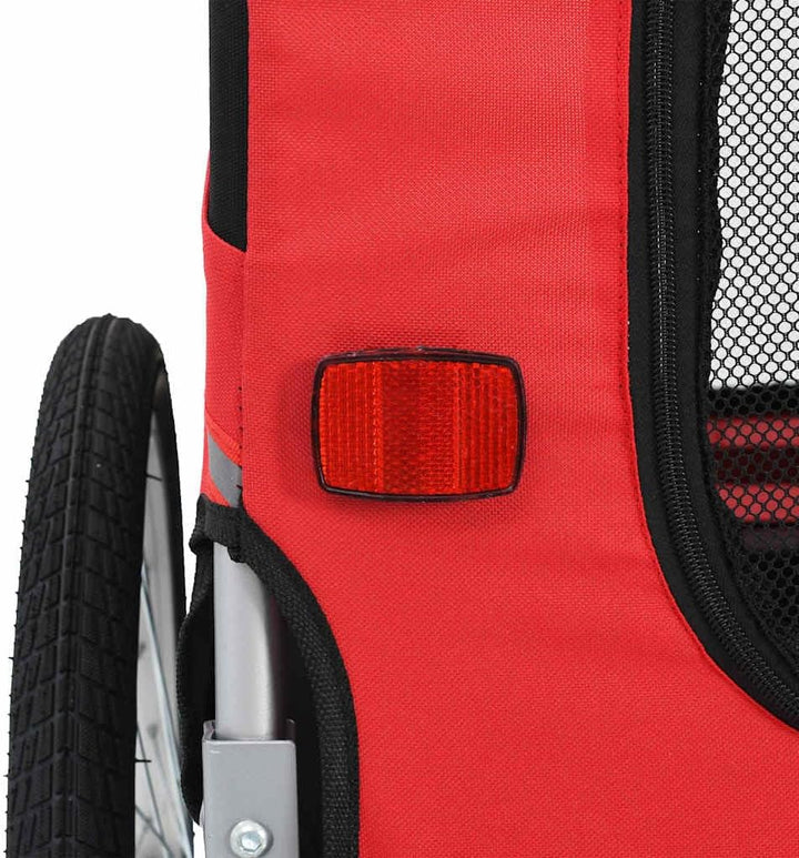 vidaXL Fahrradanhänger für Hunde Hundetransporter Hundeanhänger Fahrrad Anhänger Rot,Schwarz, Rot,Sc