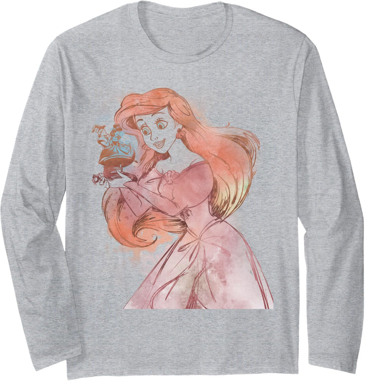 Disney The Little Mermaid Ariel Watercolor Portrait Langarmshirt