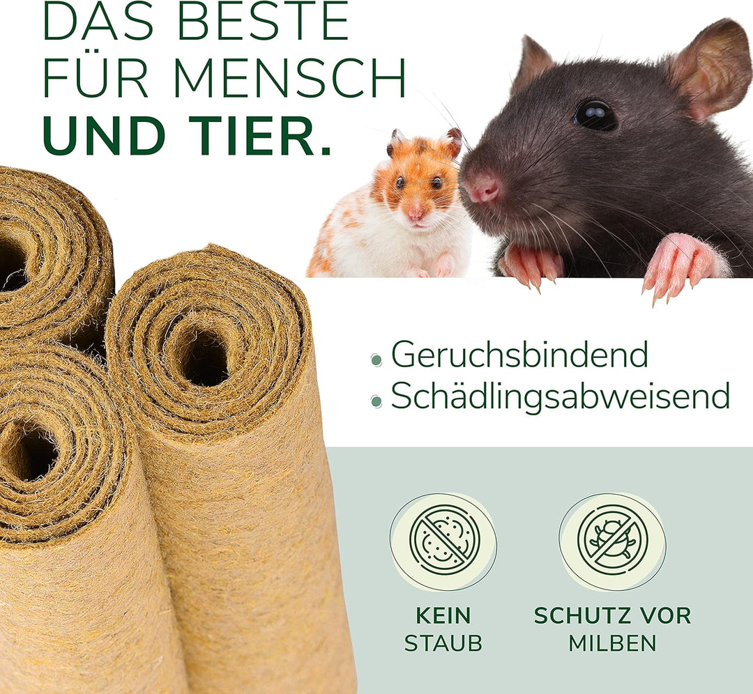 Natursache 2 Nagermatten aus Hanf, 120 x 60 x 0,5cm I Hanfmatten für Hasenstall, Kaninchenhaus, Hams