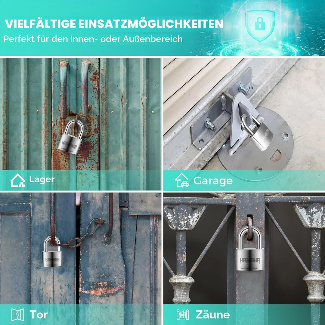 41/50KD-3SK 50mm Hochsicherheitsschloss mit Schlüssel für Innen und Aussen (SUS304 Edelstahl, Robust