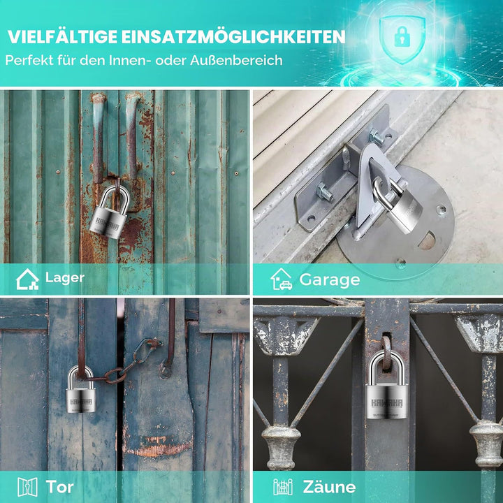 41/50KD-3SK 50mm Hochsicherheitsschloss mit Schlüssel für Innen und Aussen (SUS304 Edelstahl, Robust
