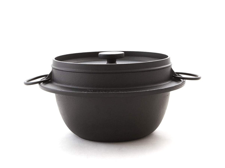 Iwachu Reis-Topf Go, Gusseisen. Rund mit Deckel. 20 cm. Induktionsgeeignet. Für Reis, Reisgerichte n