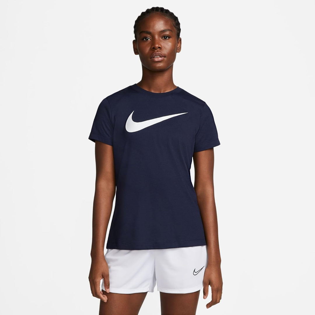 Nike Damen W Nk Df Park20 Ss Tee Hbr T-Shirt (1er Pack), Obsidian/White