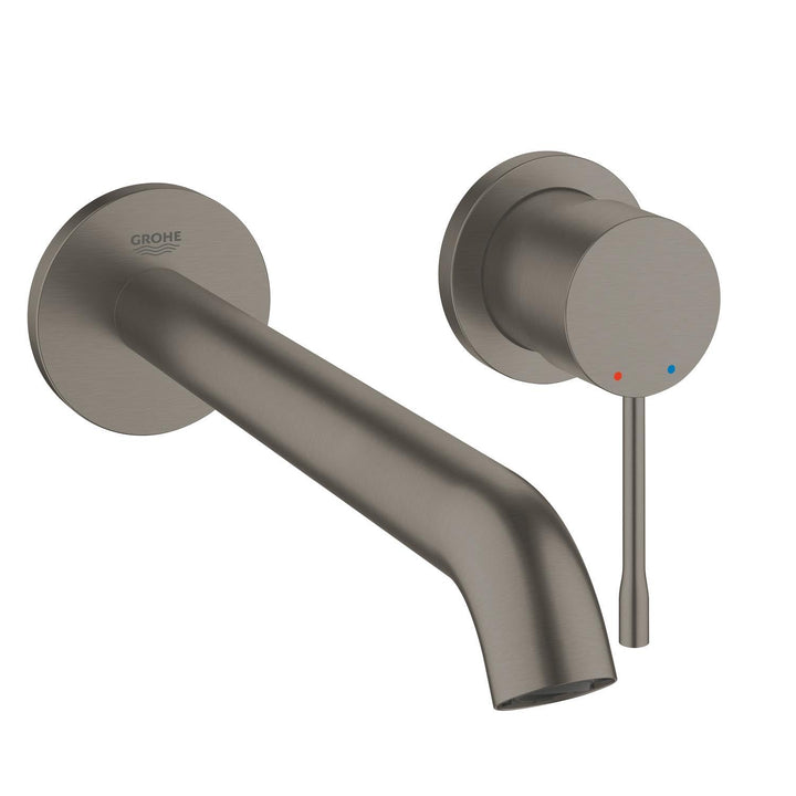 GROHE Essence | Badarmatur - 2-Loch-Waschtischbatterie | hard graphite gebürstet | 19967AL1 Ausladun