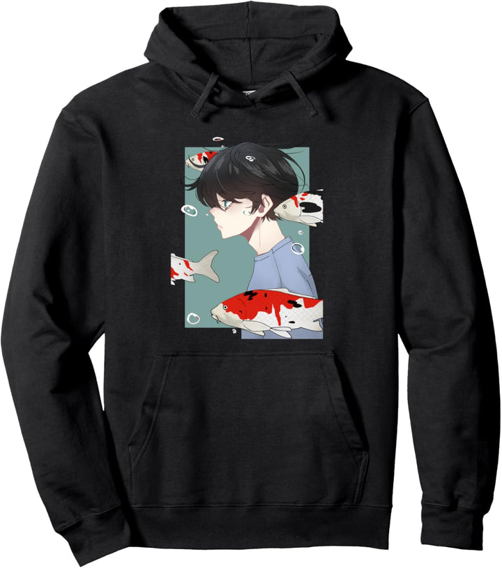 Anime Boy Koi Karpfen Aesthetic Anime Merch Japanisch Otaku Pullover Hoodie