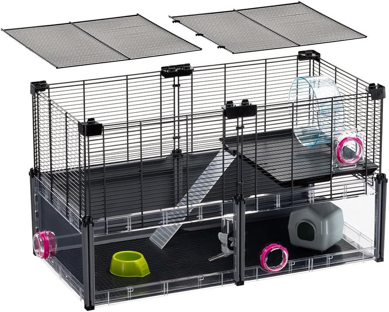 FERPLAST - Grosser Hamsterkäfig - Mauskäfig & Hamsterhaus - Metallgitter - mit Zubehör - Modular - M