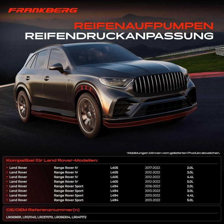 Frankberg Luftfederung Kompressor Kompatibel mit R.a.n.g.e R.o.v.e.r IV L405 2.0L-5.0L SUV 2012-2022